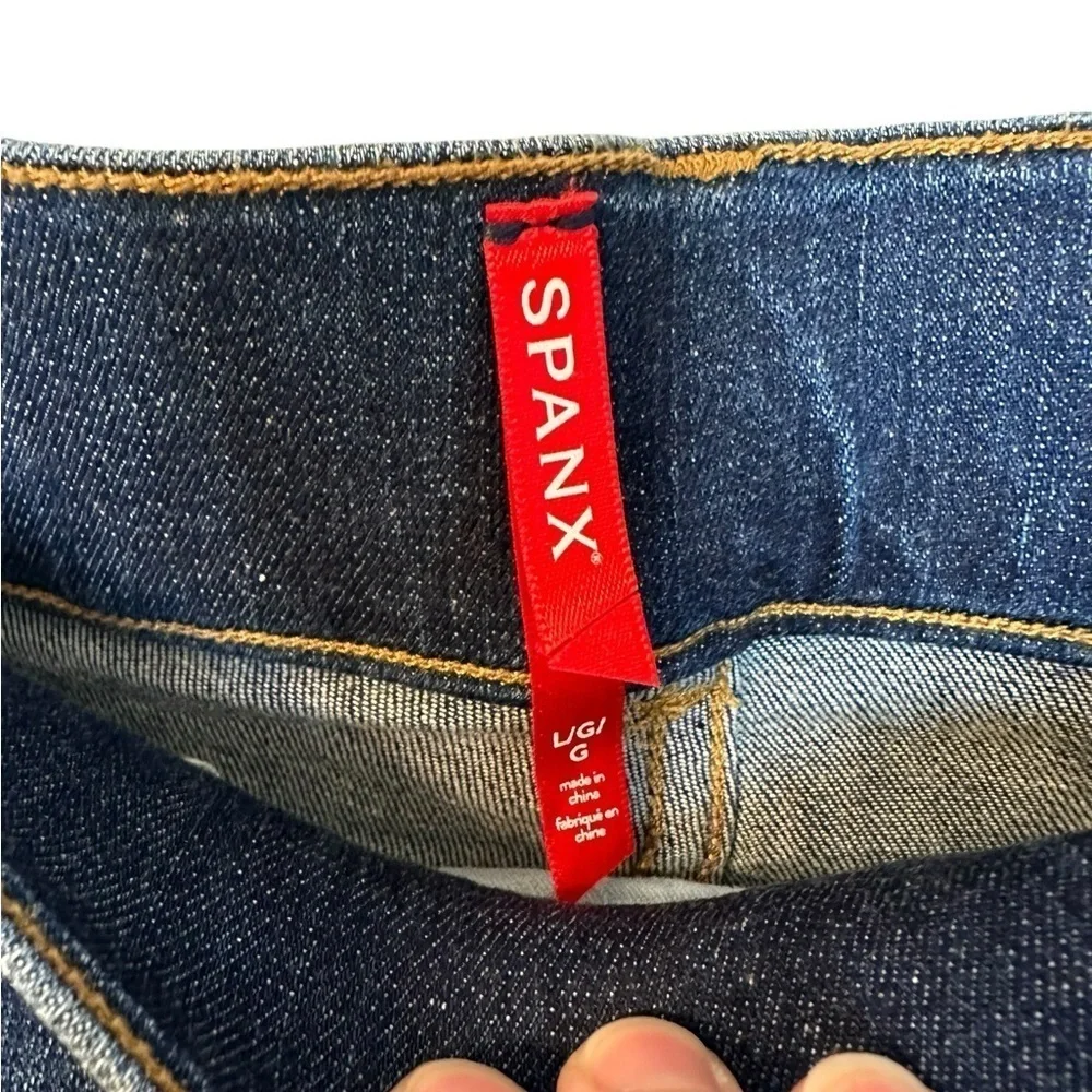 Spanx Womens Skinny Ankle Jeans Pull On Midnight Shade Regular High Rise Large